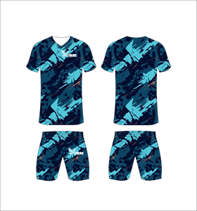 Conjunto de Uniforme de Fútbol Sublimado Personalizado, Transpirable, de Secado Rápido, Camiseta y Pantalones Cortos para Equipo, Diseño de Equipaciones de Fútbol Profesional Ligeras - Product Image 1