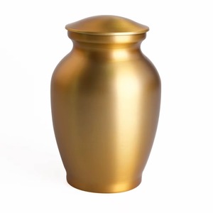 Heavy Duty Metal Golden Finished Cremation Urn Adult Ashes Long Lasting <b>Memorial</b> Urn - Product Image 2