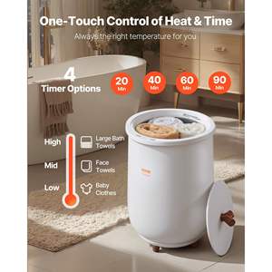 Chauffe-serviettes électrique de qualité spa avec arrêt automatique, seau chauffant pour salle de bain sans poignée, capacité 3 serviettes surdimensionnées, pyjamas et plus - Product Image 6