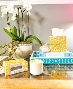 Boîte à mouchoirs de luxe en nacre incrustée, faite à la main, mosaïque décorative en coquillages, design unique et élégant, qualité supérieure, cadeau - Product Image 2