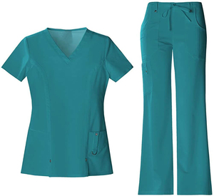 promotionWholesale Customizable Medical <b>Nursing</b> Scrubs for Men and Women V-Neck Short Sleeve Uniforms with Jogger Pants - Product Image 1