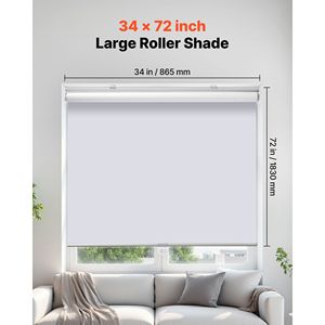 Cordless 34X72 oscuranti tende per finestre facili da installare tende termoisolanti per camera da letto bagno casa ufficio bianco - Product Image 2
