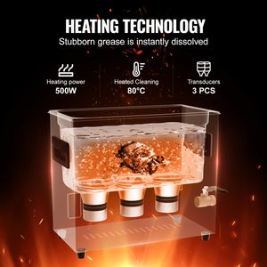 Pulitore a Ultrasuoni Digitale 180W 6L, Nuova Macchina Industriale per Pulizia a Ultrasuoni con Modalità Delicata, Degassificazione 40kHz, Realizzata in Metallo - Product Image 3