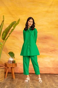 Vestido Verde Liso con Estampado, Cuello Cuadrado, Sin Mangas, con Volantes, Ajustado, Casual, de Verano, Tejido Transpirable, Elegante para Mujer - Product Image 4