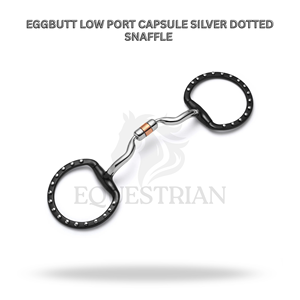 บิตม้าแบบ EGGBUTT LOW PORT CAPSULE สีเงินลายจุด ขนาดมาตรฐาน สำหรับควบคุมการขี่ - Product Image 2