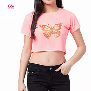 Camiseta Corta de Algodón Suave de la Mejor Calidad, Nueva, para Mujer, con Logotipo Personalizado, Transpirable, de Secado Rápido - Product Image 5