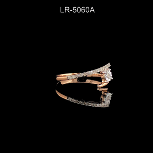 แหวนเพชรทรงกลม 0.20 กะรัต ดีไซน์เรียบหรูแบบเปิด วงแหวนซ้อนกันได้ ทองคำขาว 14K ชุบโรเดียม เครื่องประดับสำหรับผู้หญิง - Product Image 4