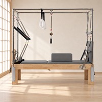 Reformer Pilates 3-en-1 avec cadre en chêne massif, planche de saut incluse, machine d'exercice pour les revendeurs d'équipements de studio