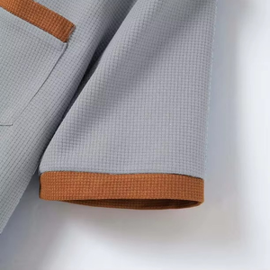 ชุดเซ็ตสองชิ้นแฟชั่นใหม่สำหรับผู้ชาย เสื้อโปโลแขนสั้นคอปกพับได้ และกางเกงขาสั้น ชุดลำลองฤดูร้อนแบบสองชิ้น - Product Image 5