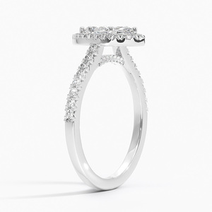 Anillo SOJ 08 con Corte Marquise, Plata 925, Adornado con Halo de Diamantes Odessa, Anillo de Moissanita de 2ct, Color D, VVS1, Certificado GRA, Precio Bajo - Product Image 2