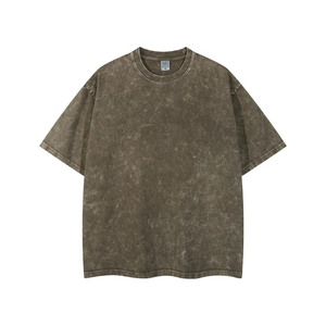 Relaxed Fit Heavy Cotton Jersey Vintage Washed Screen Printed T Shirt Bulk Street Style Gym Apparel Oversize Acid Wash Tee Men - Product Image 1