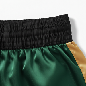 Shorts de boxe sportifs mi-longs légers à taille élastique, 100 % polyester, séchage rapide, confortables pour l'entraînement, motif uni, fabrication OEM - Product Image 4