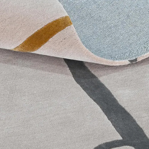Alfombra de Lana Hecha a Mano, Diseño Abstracto Moderno en Tonos Tierra, Alfombra de Diseño Artesanal para Sala de Estar y Dormitorio - Product Image 6