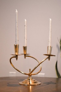 ILAHI's Vintage <b>Brass</b> Handmade Tapered <b>Candlestick</b> Holder Embossed Design 1-Color Print High Quality Heat Resistant for Home - Product Image 3