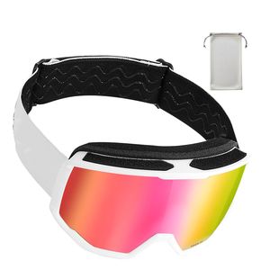 Occhiali da Sci con Rivestimento Revo Rosa, Montatura in TPU Antiappannamento OTG, per Uomo, Donna e Ragazzi, con Ventilazione - Product Image 1