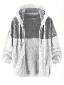 New Design Trend for Autumn/Winter 2024 Eco-Friendly Knitted 100% Polyester Sports Casual Spliced Half <b>Zip</b> Hoodies for Men - Product Image 2