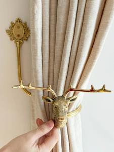 Gancho para Cortina con Cabeza de Reno en Latón Dorado, Adorno Decorativo para Cortinas, Perfecto para Decoración Navideña y el Interior del Hogar - Product Image 6