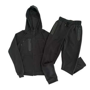 Conjunto Deportivo con Capucha Roja, Estampado, Lavado Ácido, Cremallera Completa, Bolsillos Laterales, Color Sólido, Ropa Casual para Hombre, Temporada de Otoño, 100% Algodón - Product Image 3