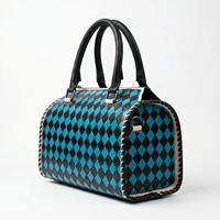 100% Echtes Leder Kariertes Muster Luxus Sport Reise Mini Speedy Reisetaschen Hochwertige Weekender Vintage Wasserfeste Tragbare Taschen