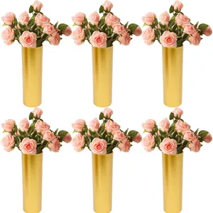 Florero de Metal Dorado Contemporáneo Hecho a Mano, Soporte Premium para Arreglos Florales para Arquitectos, Diseñadores de Interiores y Casas de Lujo - Product Image 4