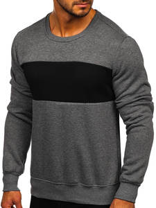 Nouveau sweat-shirt à logo personnalisé pour hommes, respirant, multi-panneaux, col rond, teint uni pour la saison d'hiver, vente en gros - Product Image 3