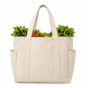 Bolsa de Compras de Lona Lavable de Uso Medio Resistente, Hecha a Medida, con Múltiples Compartimentos para Comestibles, Comercio Minorista y Publicidad - Product Image 4