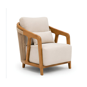 Ensemble de canapés d'extérieur de luxe en teck massif, mobilier de jardin et de terrasse, fauteuil en corde, table basse, mobilier pour villas, complexes hôteliers et hôtels - Product Image 4