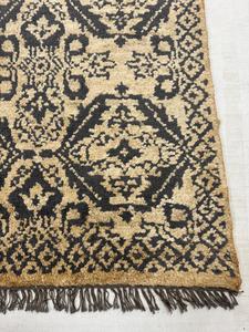 Alfombra de Yute de Pelo Largo Anudada a Mano, Hecha a Mano con Fibra Natural, Diseño Geométrico de Medallón, Estilo Boho, Ecológica para Sala de Estar y Dormitorio - Product Image 3