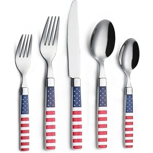Factory Price Metal Flatware <b>Set</b> Thick Stainless Steel Silver Plated With Blue Resin Handle <b>Cutlery</b> <b>Set</b> for Daily Use - Product Image 5