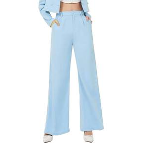 Pantalones de Vestir de Pierna Ancha para Mujer, a la Moda, de Cintura Alta, Transpirables, para Trabajo, OEM ODM - Product Image 3