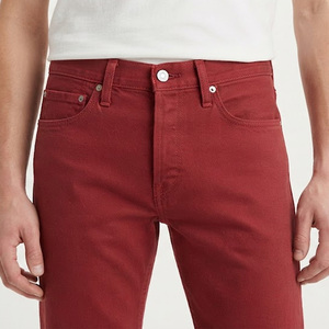 Pantalones Vaqueros Rojos de Corte Recto y Ajuste Regular, de Algodón de Peso Medio, Casuales para Hombre, Estilo Invernal, de Secado Rápido, Lavado Medio - Product Image 4