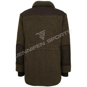 Veste de chasse en polaire isolante respirante de haute qualité pour hommes avec logo personnalisé et fermeture éclair sur le devant - Product Image 4