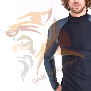 เสื้อออกกำลังกายผู้ชายแบบรัดรูป ระบายอากาศได้ดี เป็นมิตรกับสิ่งแวดล้อม ผลิตจากผ้าสแปนเด็กซ์/โพลีเอสเตอร์ เสื้อรัดรูปสำหรับออกกำลังกาย - Product Image 5