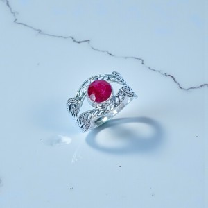 แหวนแฮนด์เมดเงินสเตอริง925เครื่องประดับอัญมณีทับทิมขายส่งราคาขายส่ง - Product Image 2