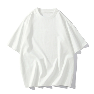 T-shirt pour homme grande taille, été, nouveau, 100% coton, blanc uni, t-shirt décontracté pour homme, col rond, manches courtes - Product Image 1