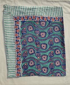 Sarong indien en coton imprimé au bloc pour femme, paréo de plage bohème fait main, tenue de plage d'été, paréo de plage pour les vacances - Product Image 4