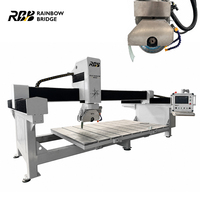 HQ-3220H Máquina de corte de piedra con sierra de puente CNC de 4 ejes, con eje C de 360° y PLC automático, para encimeras de granito, mármol y cuarzo, y fregaderos