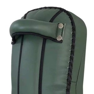 Green Faux Leather Martial Arts Training Kick Pad With Lace-Up Wrist <b>Strap</b> For Adults - Product Image 5