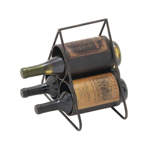 Antique Iron Wine <b>Rack</b> With 3 Bottle Capacity Decorative Metal <b>Display</b> Stand For Home Dining Room Furniture - Product Image 2