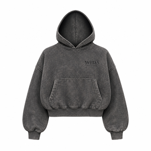 Sweat à capuche surdimensionné gris vintage personnalisé 400 GSM, lavé aux enzymes, avec intérieur en molleton brossé et logo imprimé en sérigraphie ton sur ton - Product Image 1