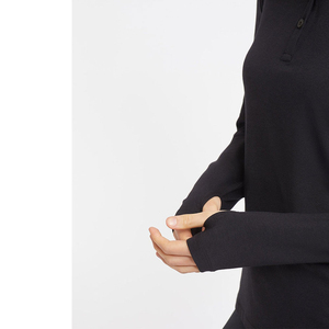 Polo de Manga Larga para Mujer, con Cuello en Contraste, Moderno, de Mezcla de Algodón Suave, Estampado, para un Look Casual de Negocios - Product Image 6