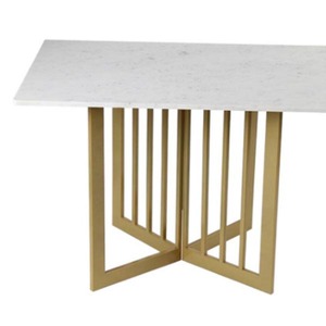 Mesa de Centro Contemporánea de Latón con Tapa de Mármol, Muebles Modernos para Sala de Estar, Diseño Decorativo - Product Image 6