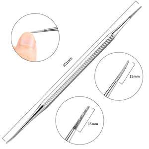 ที่ดันหนังกำพร้าเล็บเท้าและเล็บมือแบบสองด้าน ทำจากสแตนเลสสตีล สีรุ้ง สำหรับทำความสะอาดเล็บและแก้ไขเล็บขบ - Product Image 6