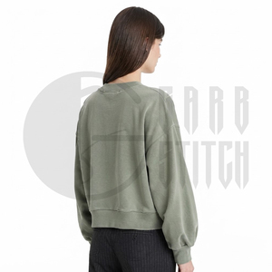 Women Oversized V Neck Pullover Sweatshirt Loose Fit Cotton Blend Casual Streetwear Drop Shoulder Soft <b>Crewneck</b> Top - Product Image 5