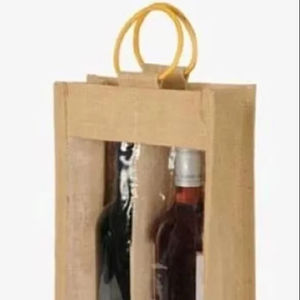 Bolsa de Compras Ecológica de Yute Teñido con Impresión Personalizada, Asa Acolchada de Algodón y Patrón de Letras - Precio Incluido - Product Image 1