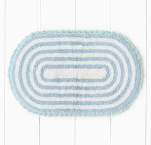 Tapis de bain ovale en coton 100% avec bordure en dentelle crochetée |   Tapis de salle de bain doux et absorbant fait à la main - Product Image 6