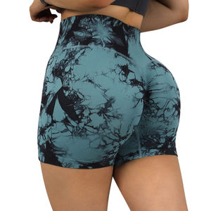 Wholesale Seamless Summer Booty Tie Dye Scrunch Sports <b>Shorts</b> for Women Elastic High Waist Push up Yoga Gym Fitness Biker <b>Shorts</b> - Product Image 6