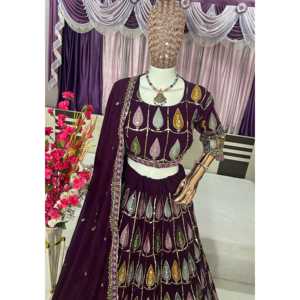 Robes de soirée élégantes, lehenga choli brodé pour les fêtes et les occasions spéciales - Product Image 1