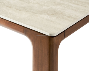 Juego de Comedor Moderno y Duradero de Madera, 5 Piezas, Estilo Mid-Century, Sillas con Respaldo Cruzado, Mesa Rectangular, Muebles para el Hogar No Plegables - Product Image 2