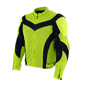 Chaqueta de Motocicleta de Lona de Alta Visibilidad para Hombre, Transpirable, Estilo Motero, Cierre de Cremallera, Resistente al Viento, de Cuero, para Invierno - Product Image 1